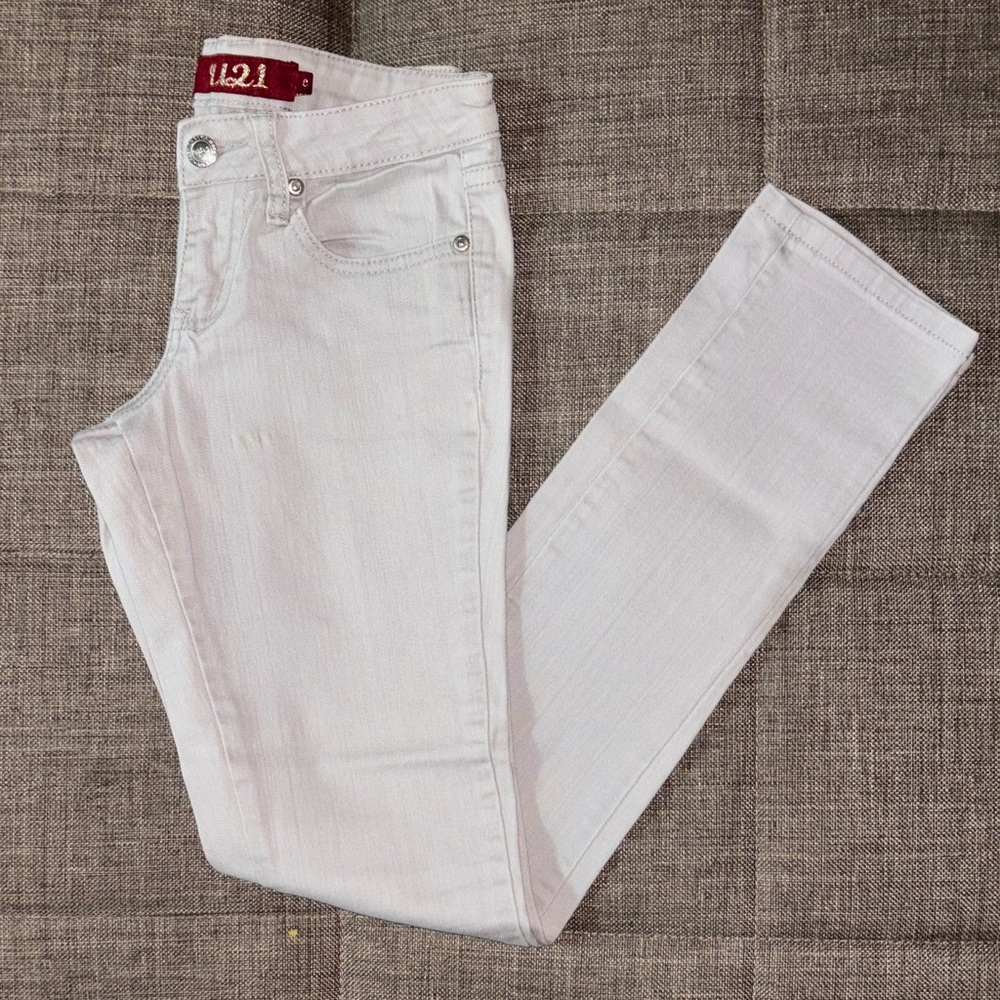 U21 Low-Rise White/Gray Jeans / Y2K Retro Style